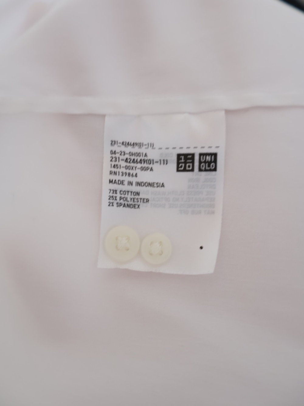 Uniqlo White Button Up Long Sleeve Shirt Workwear Office Classic Preppy XXL - Picture 7 of 7